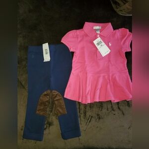 Ralph Lauren Pink Polo Set for Kids
